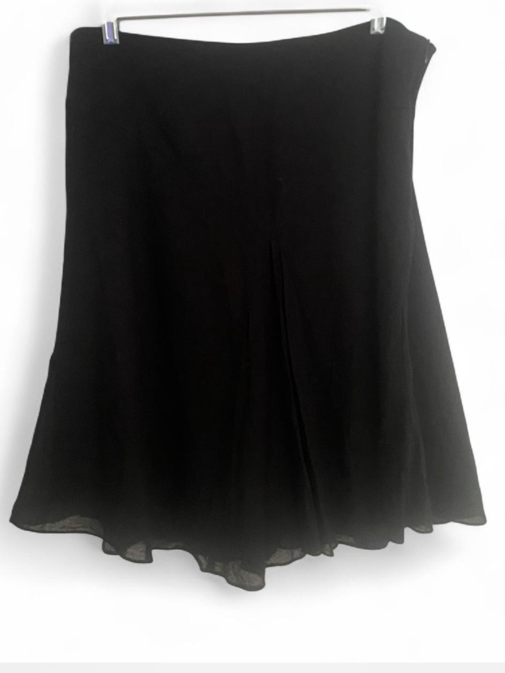 VINTAGE Y2K NECESSARY OBJECTS BLACK LIGHTWEIGHT FLOWY SIDE ZIP SKIRT SIZE MEDIUM
